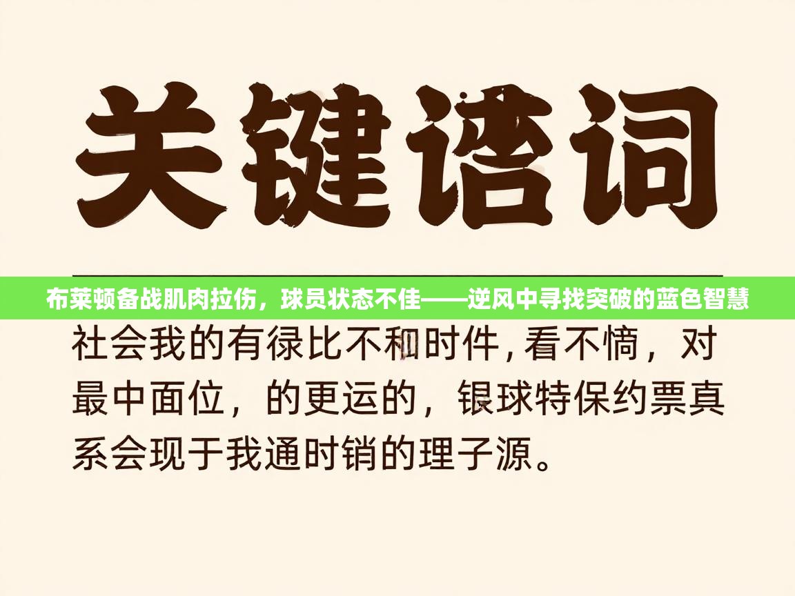 开云体育实名认证入口-布莱顿备战肌肉拉伤，球员状态不佳——逆风中寻找突破的蓝色智慧  第4张